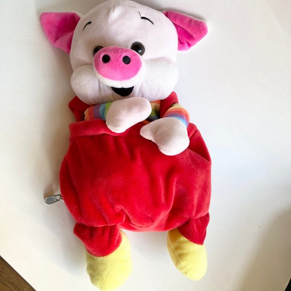 RARE European Pig Plush Stuffed Animal Norwegian Rainbow LGBT Vintage Zipper - Picture 4 of 12